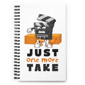 Just One More Take content creator notebook journal design