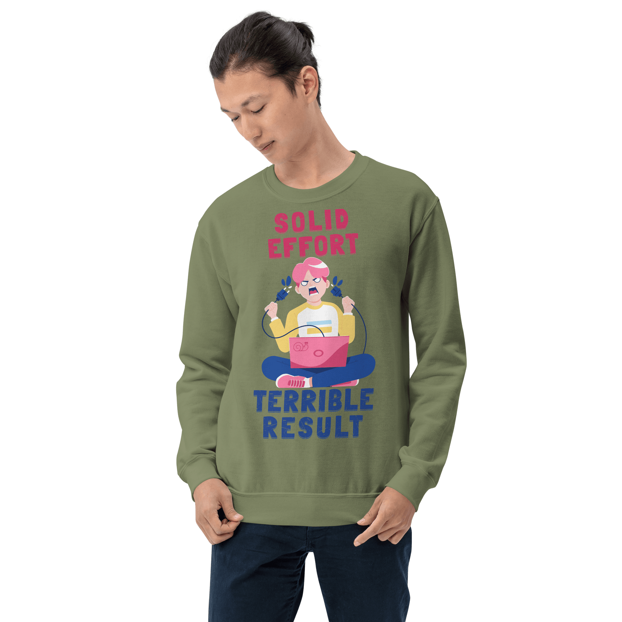 unisex-crew-neck-sweatshirt-military-green-front-69ef894d746ed.png