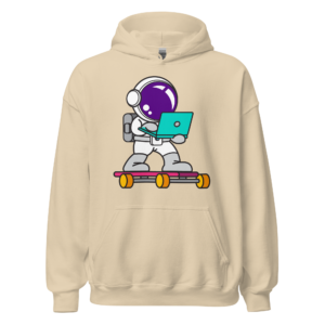 Logged In Zoned Out funny tech hoodie astronaut design