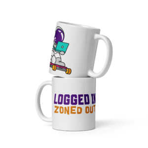 Logged In Zoned Out remote work mug design