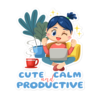 Cute Calm and Productive work from home content creator sticker design