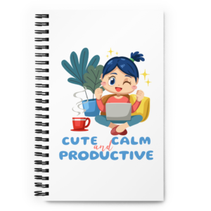 Cute Calm and Productive work from home content creator notebook design