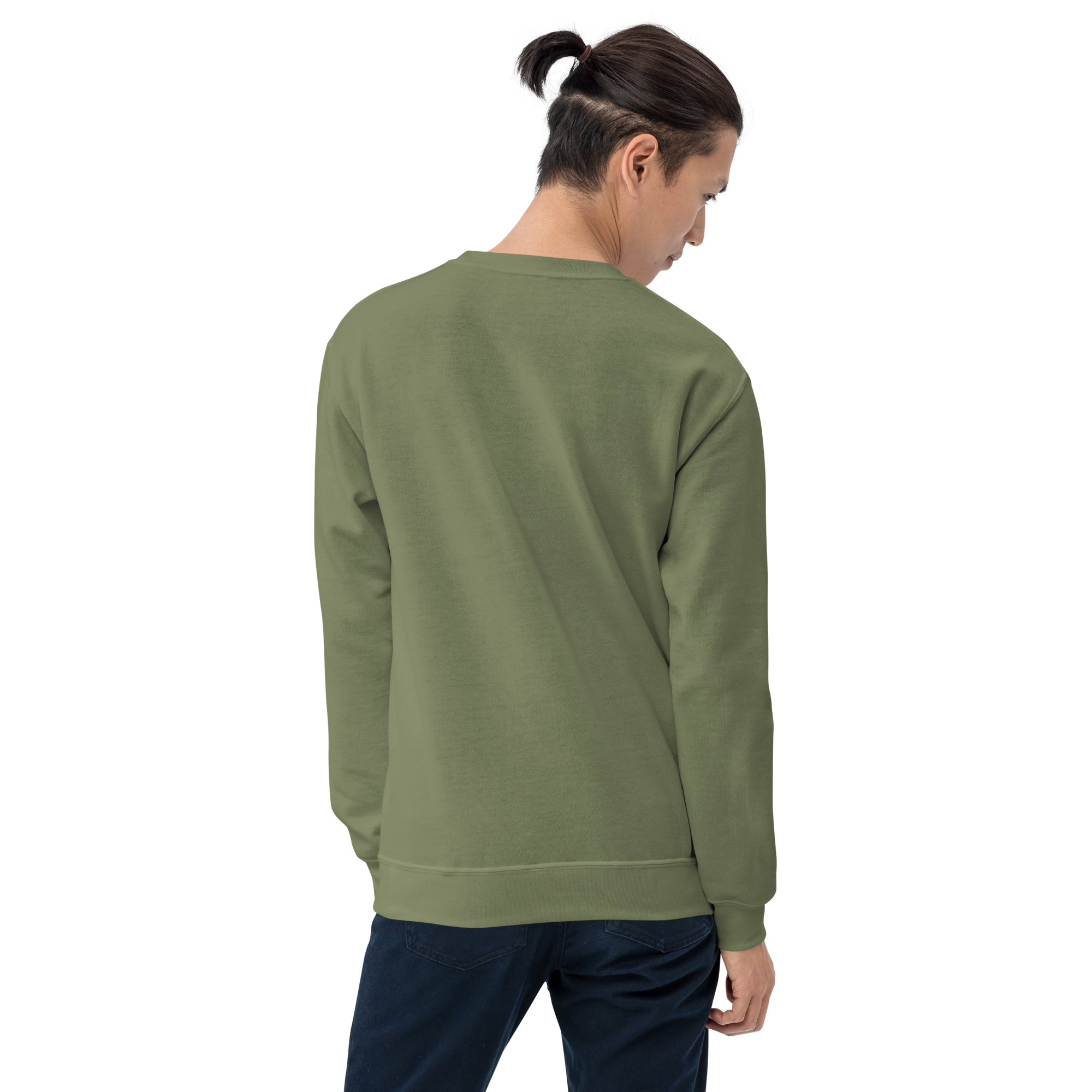 unisex-crew-neck-sweatshirt-military-green-back-6a0418bd76ba0.png