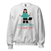 Funny office sweatshirt featuring the "Too Many Tabs, No Clear Plan" illustration, a humorous crewneck for programmers, students, creators, freelancers, and office workers.