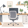Practical remote work setup with a home office desk and workspace
